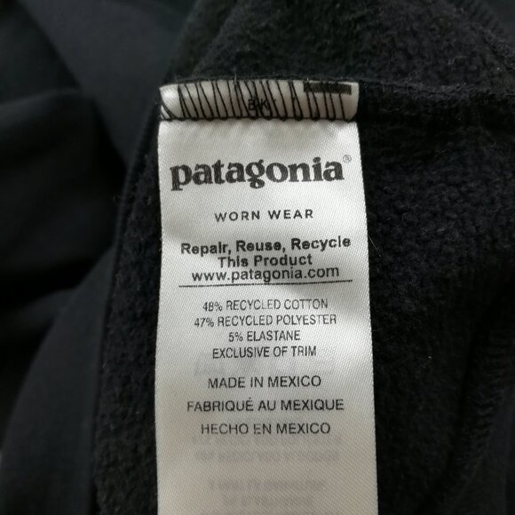 Patagonia Hoodie Uprisal Hoody Sweatshirt P-6 Logo Black Mens Large - Picture 7 of 11